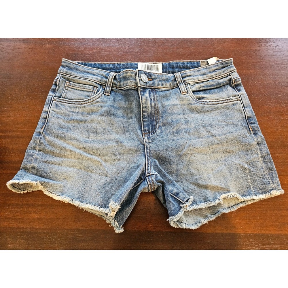 Kut from the Kloth Gidget Fray Shorts Women Size 8 Blue Denim Raw Hem - Picture 8 of 8